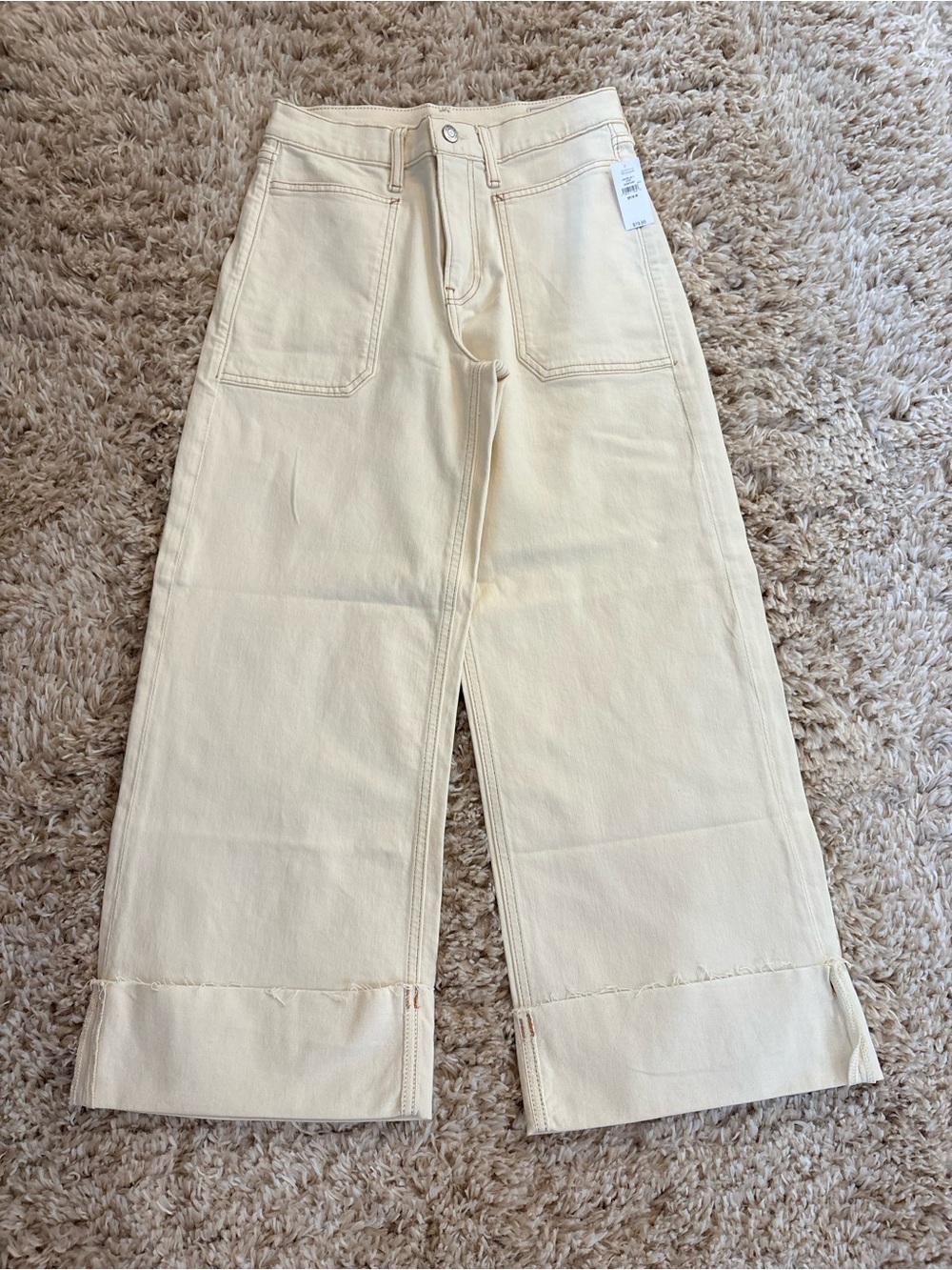 GAP Women’s 27 High-Rise Wide Leg Jeans in Cream